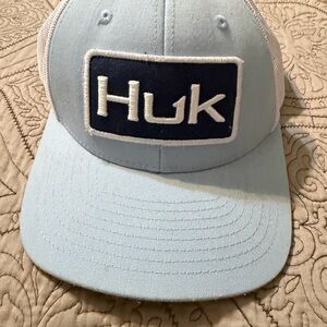 Huk Kids Light Blue and Navy Patch Trucker Hat